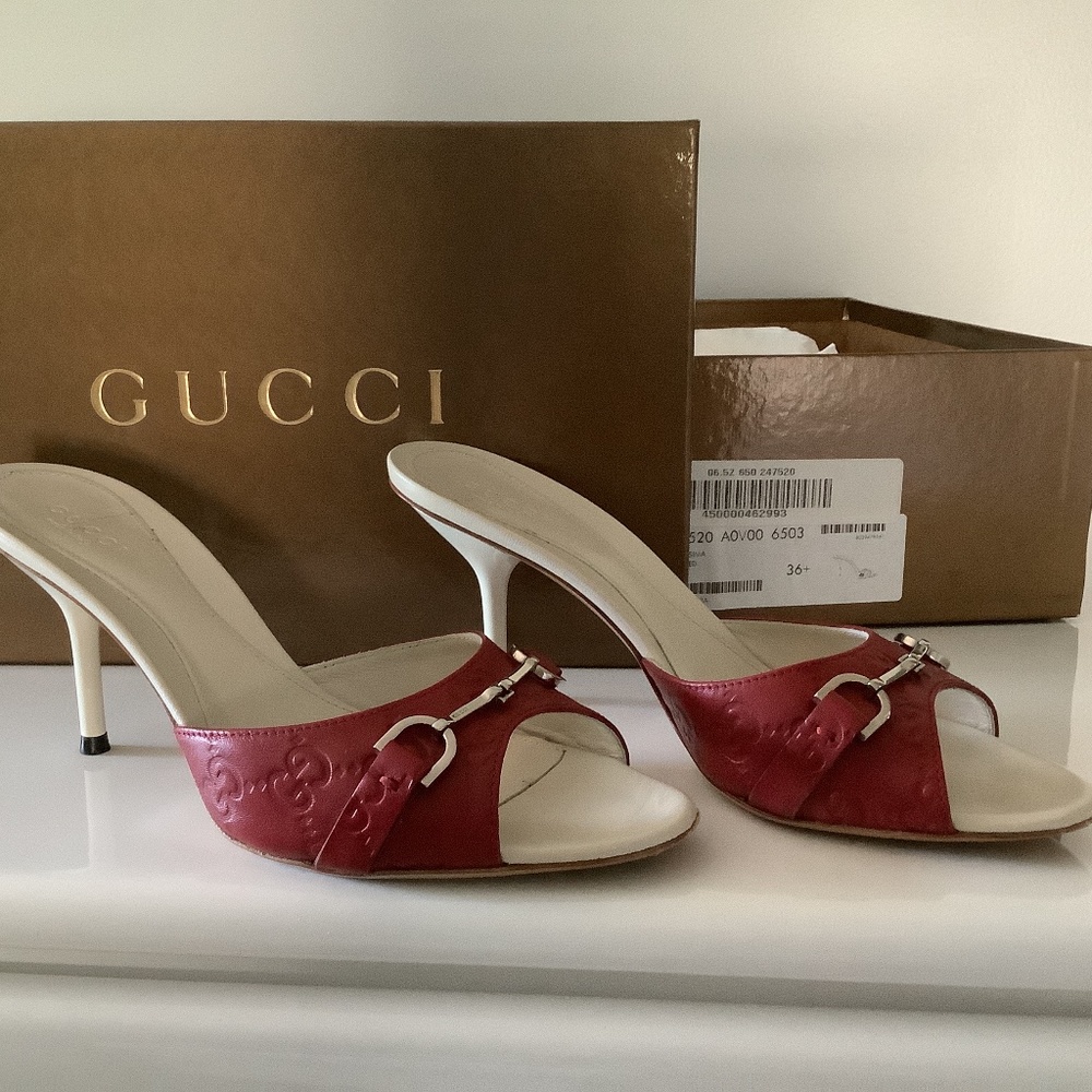 Gucci Mules horsebit red size 6 1/2